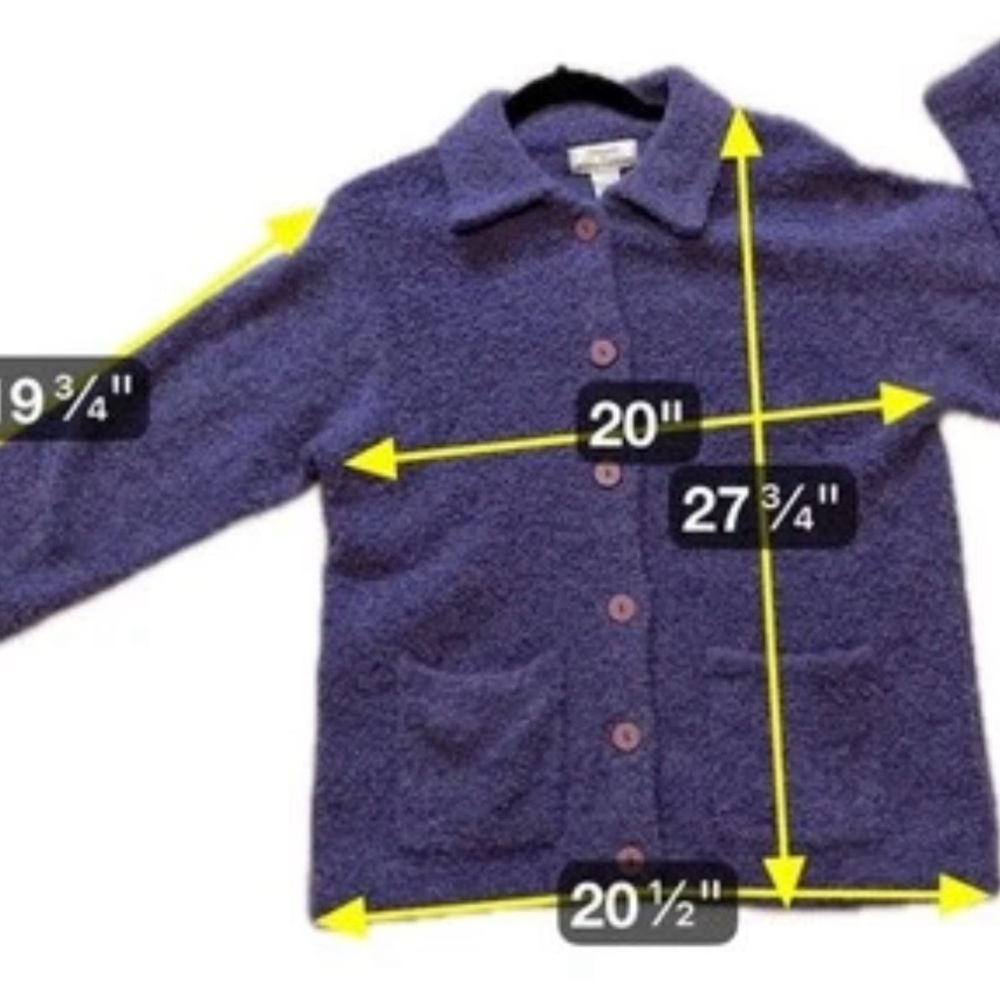Knitworks Purple Button Front Jacket Sweater Cozycore Grannycore Medium NWT - Picture 7 of 10